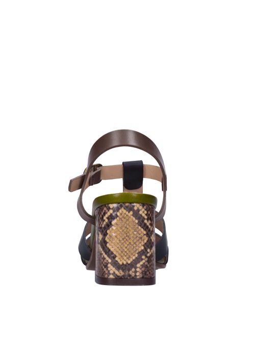 Sandali in pelle CHIE MIHARA | LURATA TROKANERO-MARRONE-VERDE